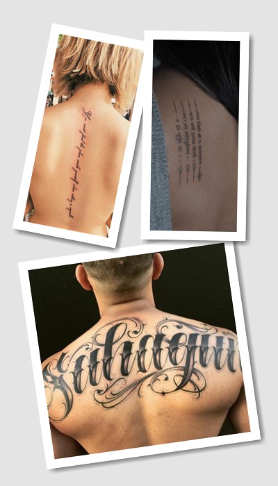 кому підійде татуювання написи на спині