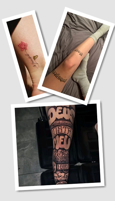 стиль тату написи на нозі