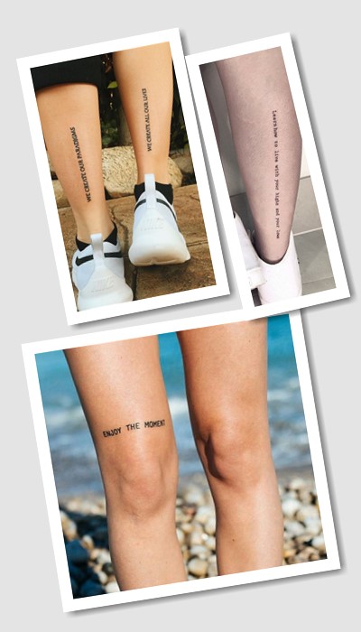 особливості тату написи на нозі