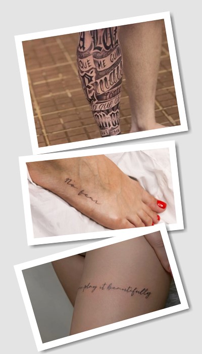 особливості татуювань написи на нозі