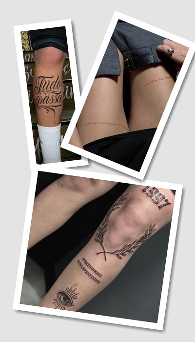 кому підійде тату написи на нозі