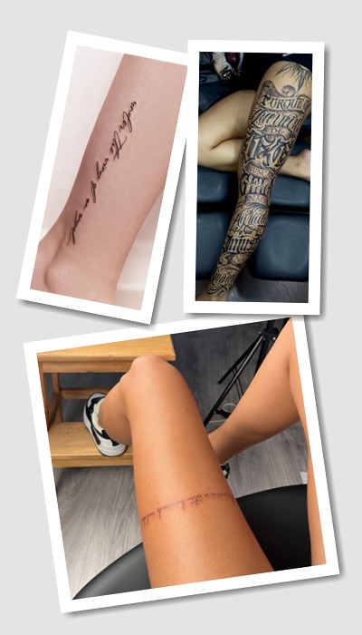 кому підійде татуювання написи на нозі