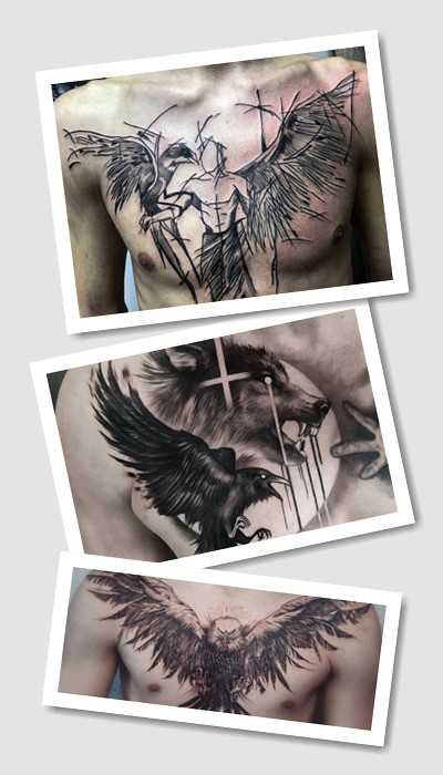 стиль тату на груди чоловічі