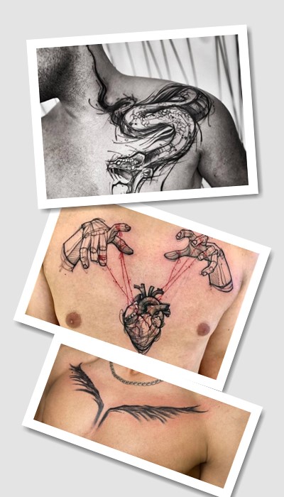 особливості татуювань на груди чоловічі