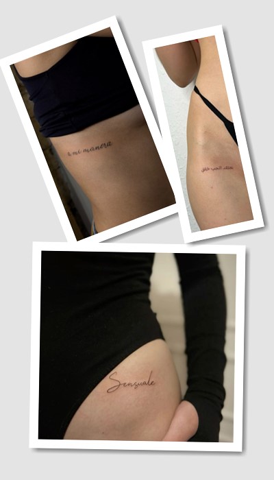 стиль тату маленькі написи