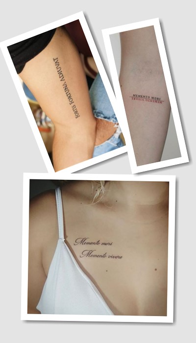 стиль тату написи на латині