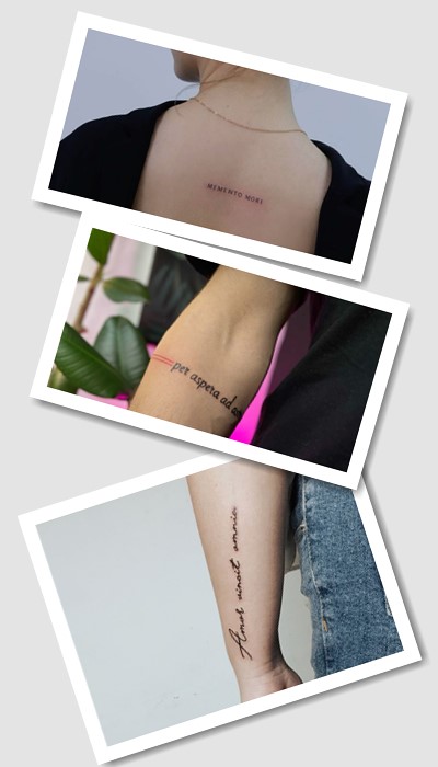 стиль татуювання написи на латині