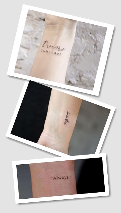 ідеї татуювання написи на зап’ясті