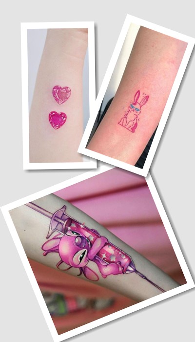 стиль тату Рожеві