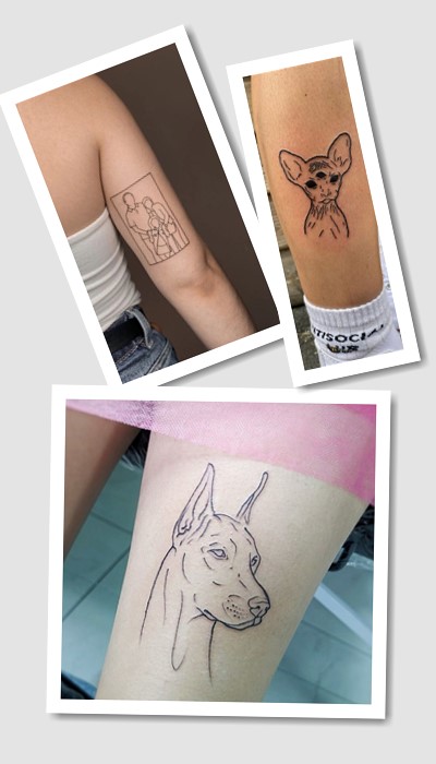 стиль тату Контур