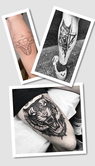 ідеї тату чоловічі на нозі