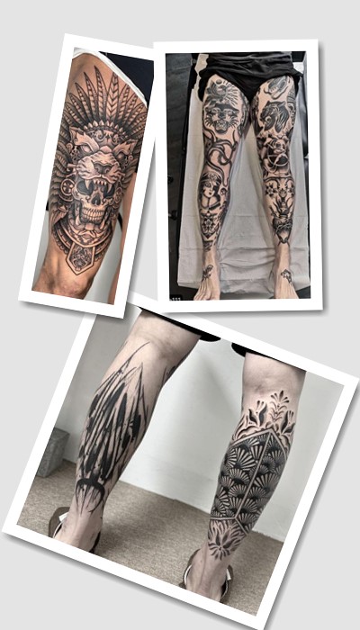 ідеї татуювань чоловічі на нозі 