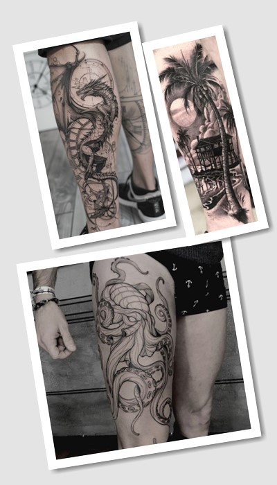 особливості тату чоловічі на нозі