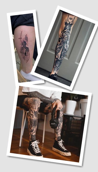 татуювання чоловічі на нозі