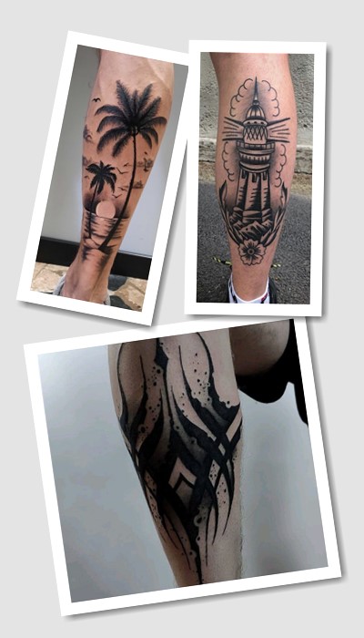 кращі ідеї тату чоловічі на нозі