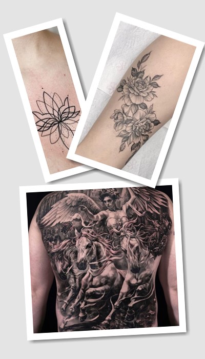стиль тату Чорно білі