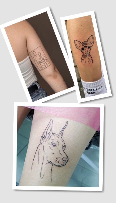 стиль тату Контур