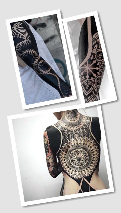 особливості тату чорні на білому фоні