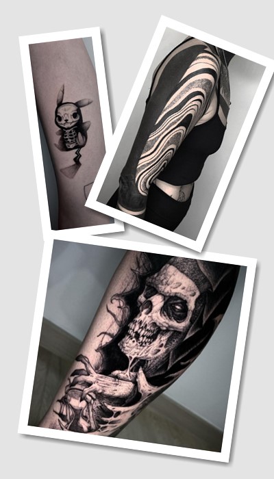 кому підійде тату чорні на білому фоні