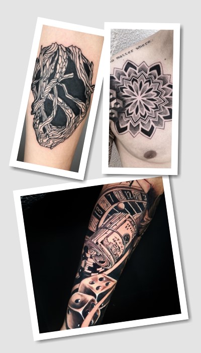 кому підійде татуювання чорні на білому фоні