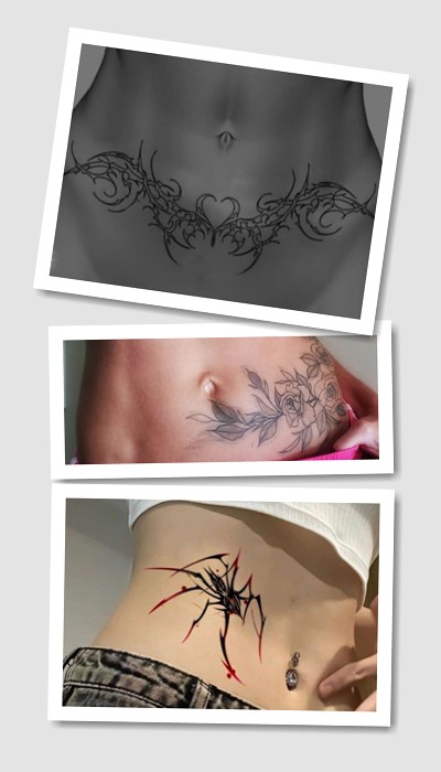 стиль татуювання на животі жіночі