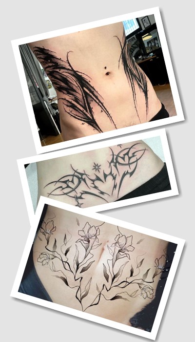 кому підійде тату на животі жіночі