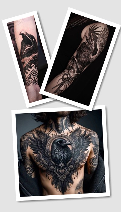 стиль тату ворона