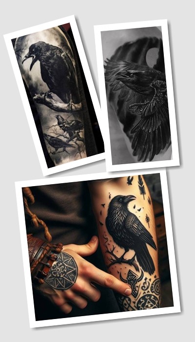 стиль татуювання ворона