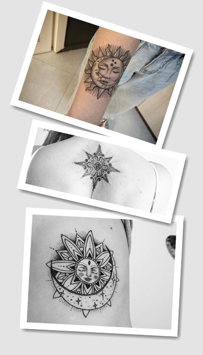 стиль тату сонце