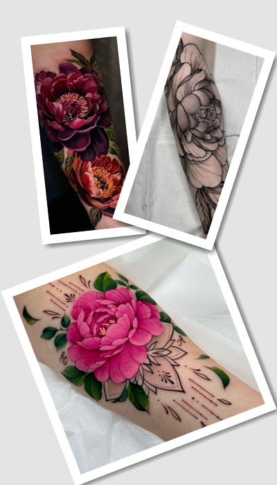 стиль тату півонії