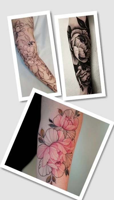 стиль татуювання півонії