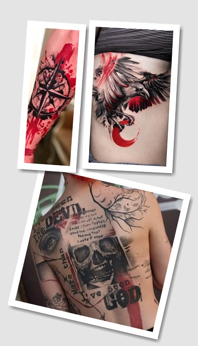 стиль татуювання треш полька