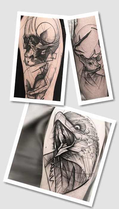 стиль татуювання скетч