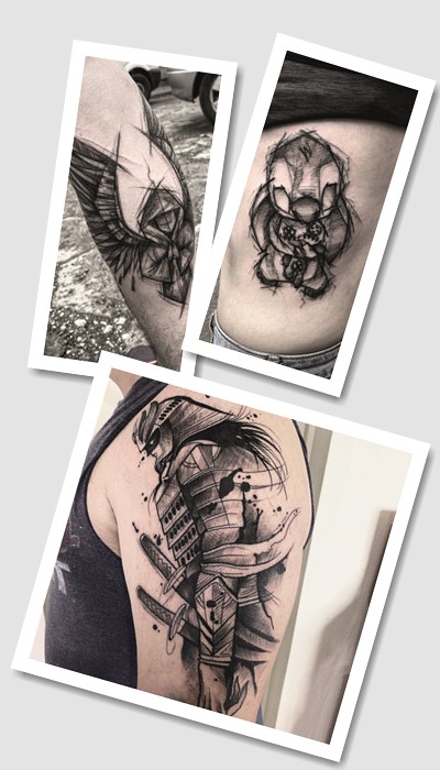 кому підійде татуювання скетч