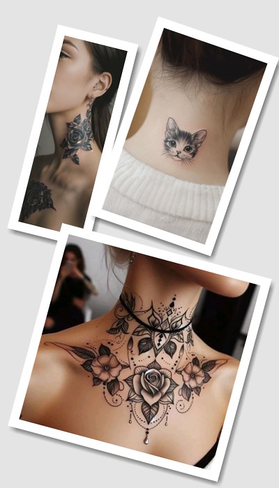 тату на шиї жіночі