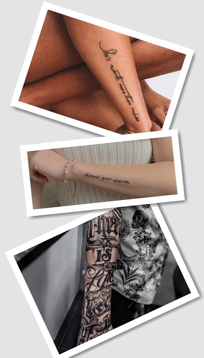 татуювання на руці написи