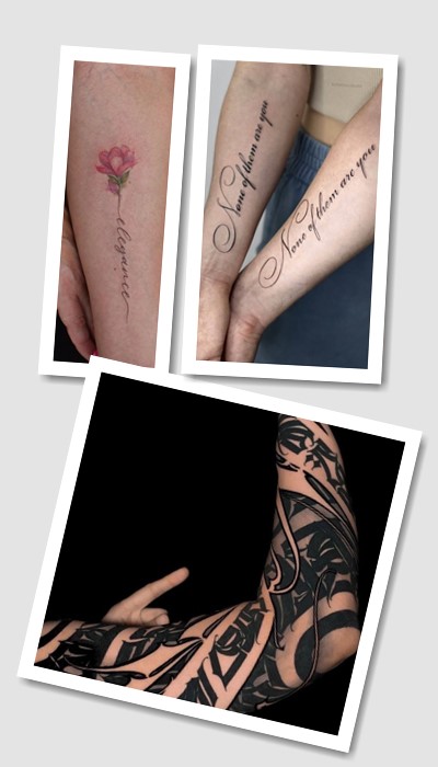 кому підійде тату на руці написи