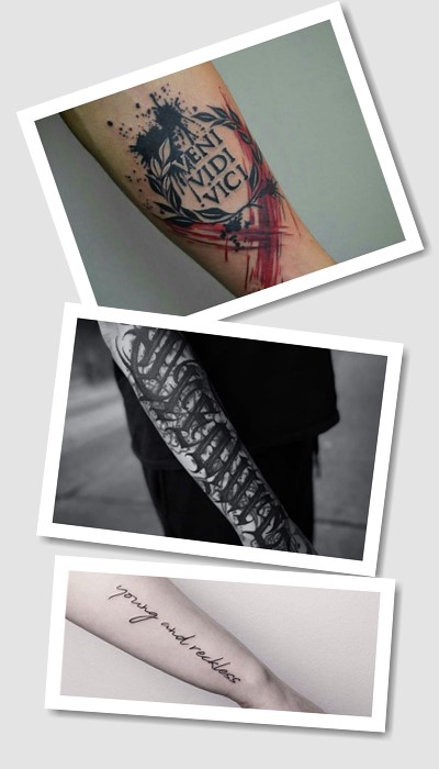 кому підійде татуювання на руці написи