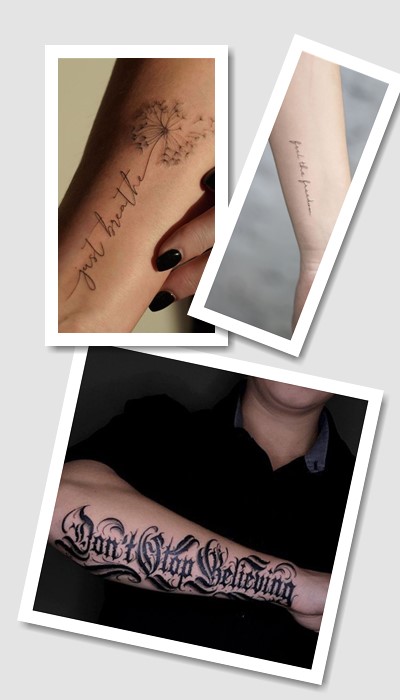 ідеї татуювання на руці написи