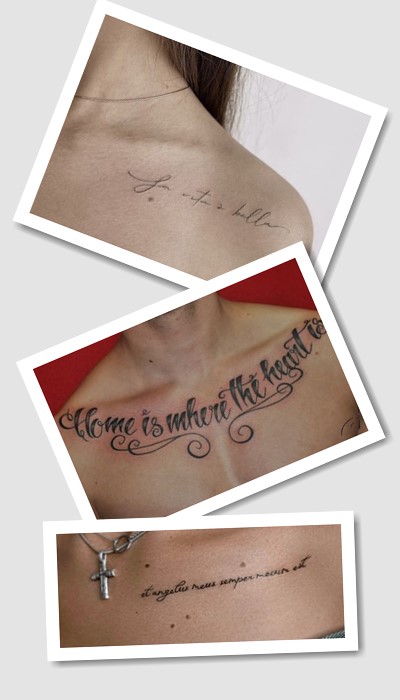 татуювання на ключиці написи
