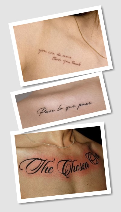 стиль татуювання на ключиці написи 