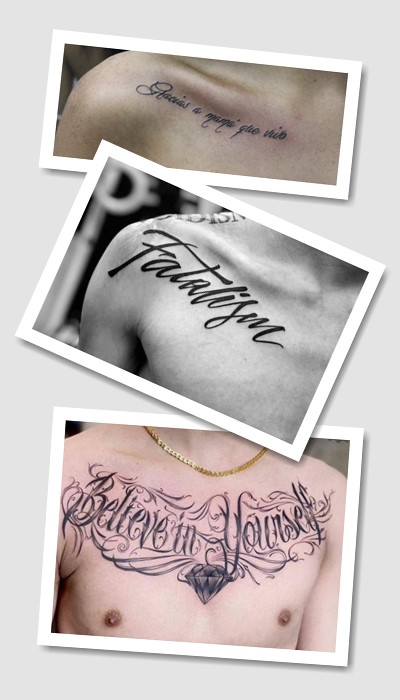 особливості тату на ключиці написи