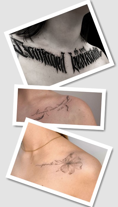 особливості татуювань на ключиці написи