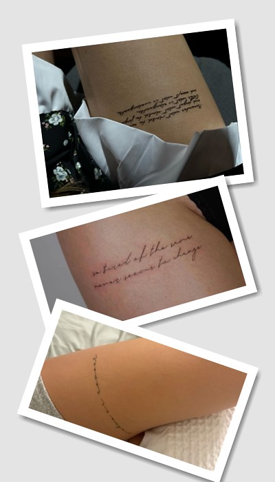 кому підійде тату на стегні написи