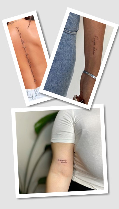 стиль тату написи