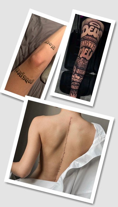 особливості татуювань написи