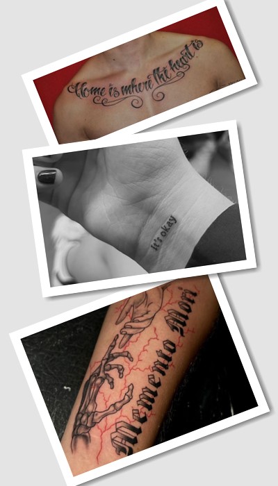 стиль тату шрифти написи