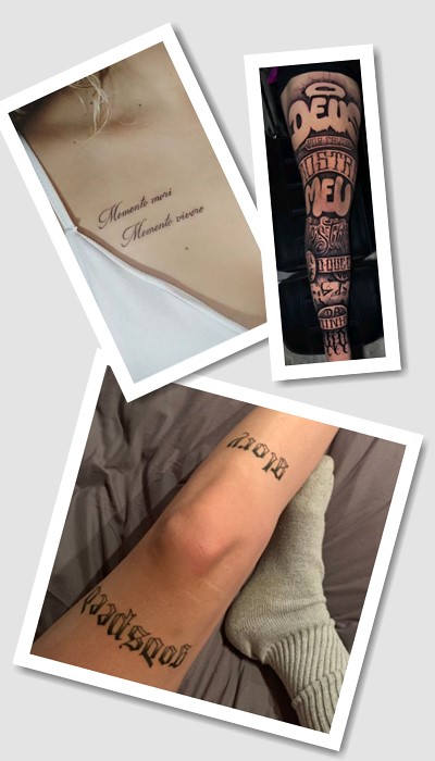 особливості тату шрифти написи