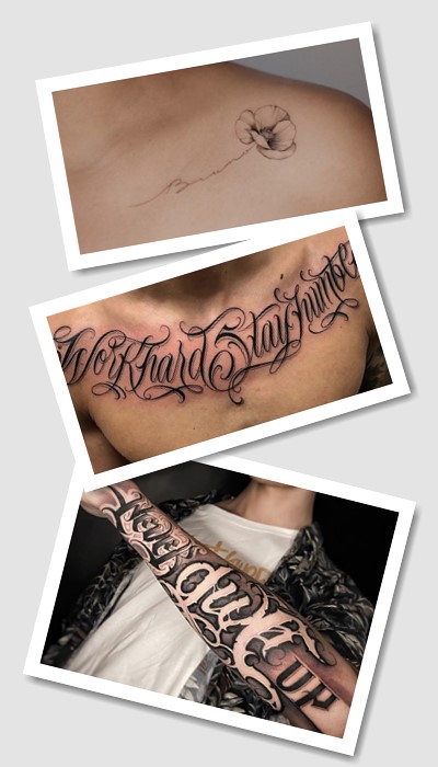 особливості татуювань шрифти написи