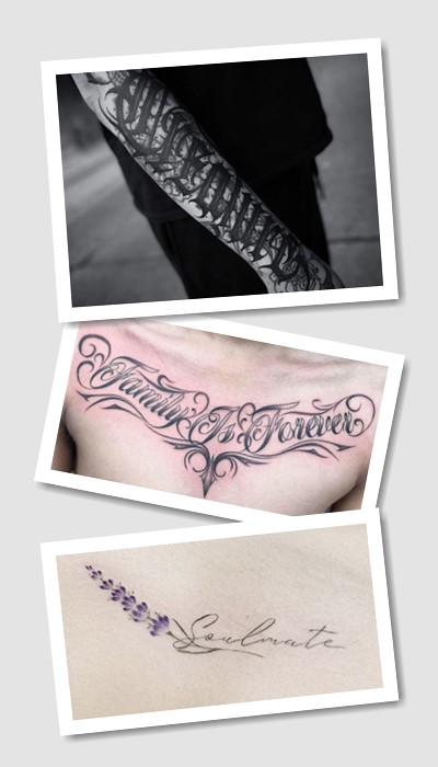 стиль тату ідеї написів